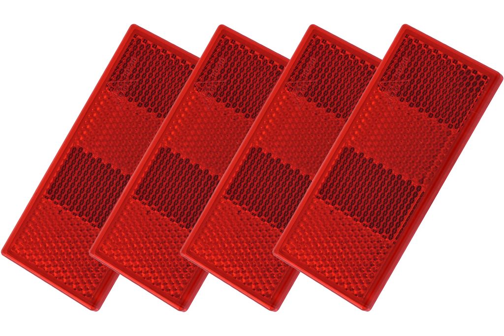 Selbstklebende Reflektoren rot 90x40mm - 4er Set Produktbild 