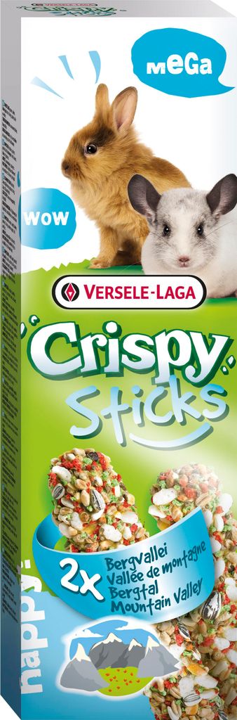 Crispy Mega Sticks Kaninchen-Chinchillas "Bergtal" - 2 Stück - 140 g