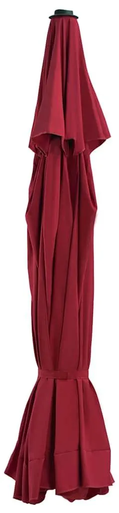 Housse de parasol 500 cm bordeaux rouge en polyester haute densité