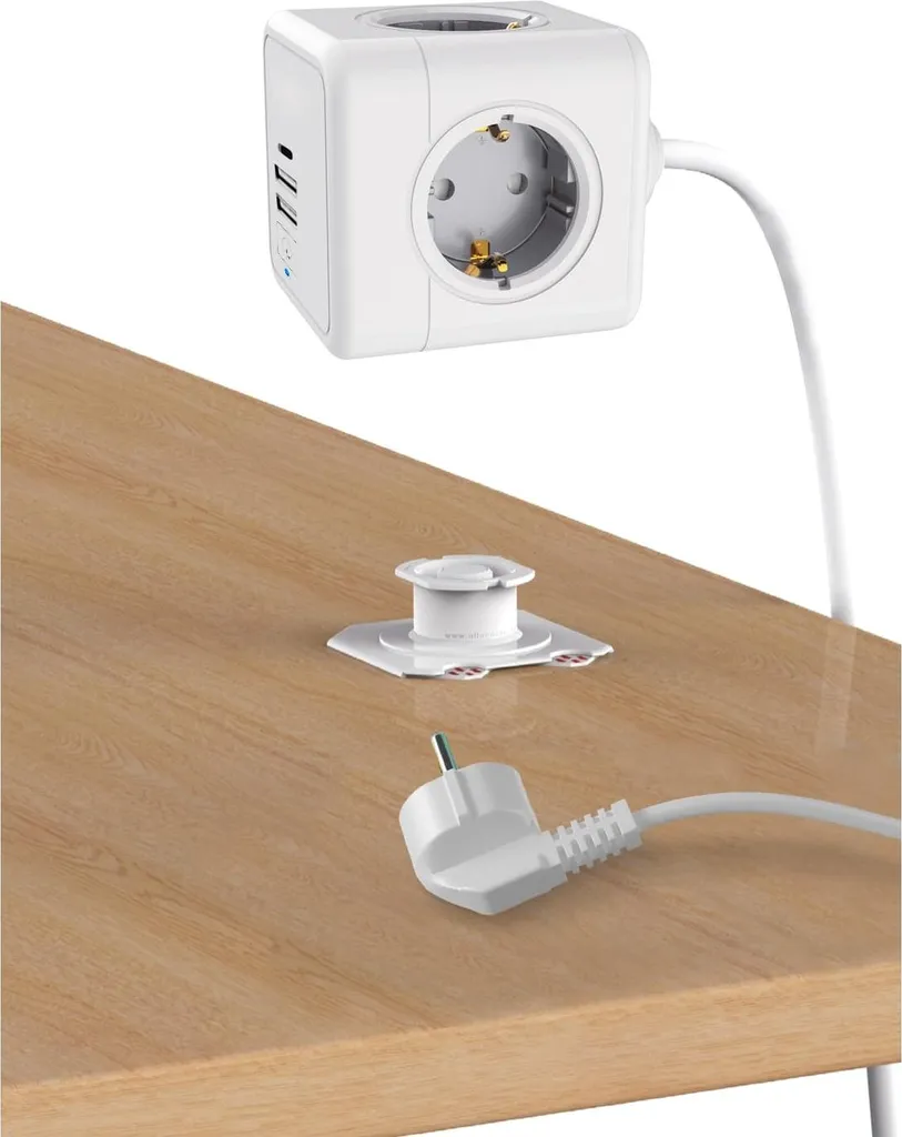 Technaxx 5004 Cube de prises blanc avec contact de protection 1 pc - 9
