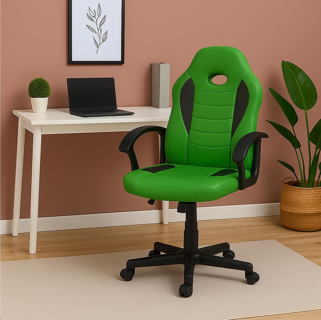 Schreibtischstuhl Junior höhenverstellbar ergonomischer Drehstuhl Grün
