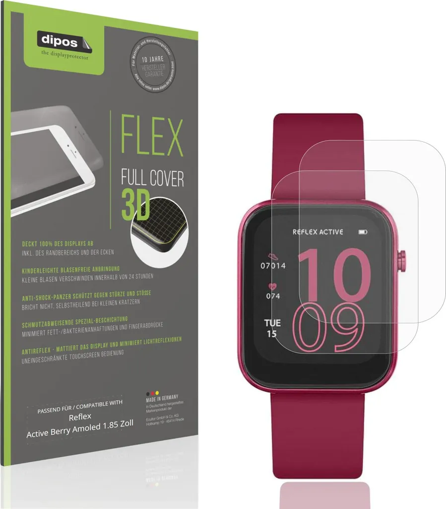 Proteggi il Reflex Active Berry: 2x Pellicola Opaca Anti-Urto 1.85"