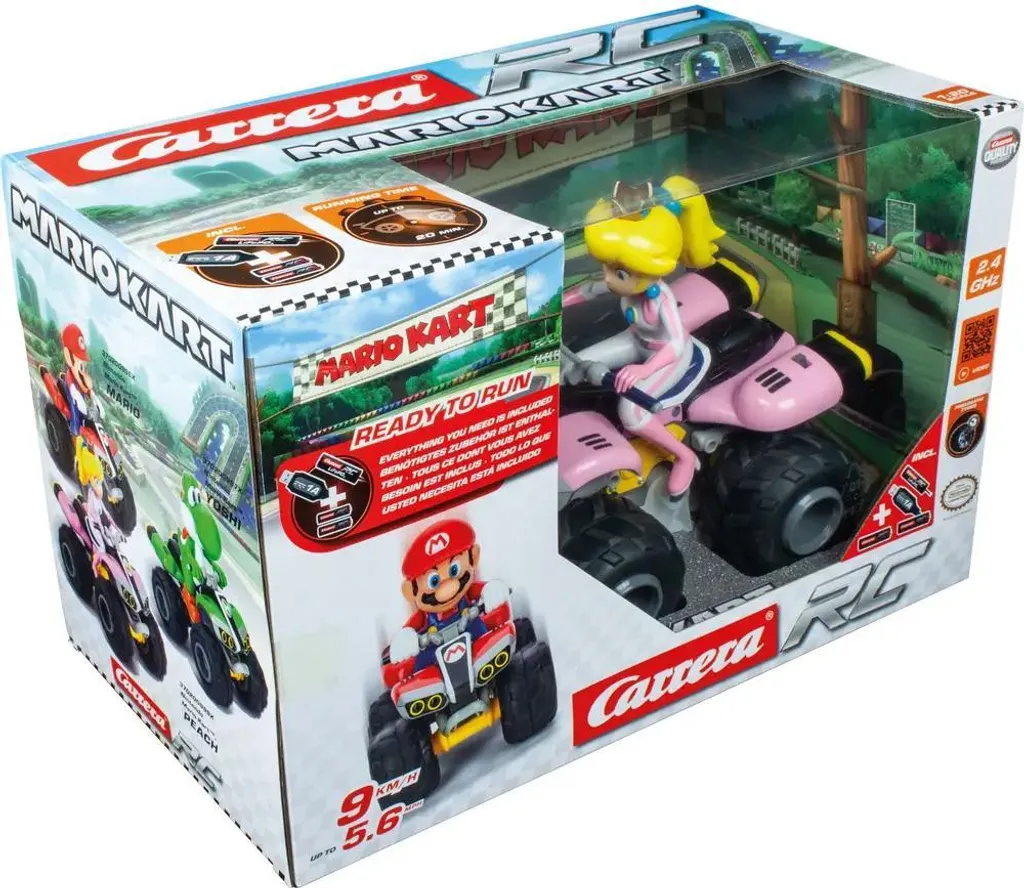 Voiture Télécommandée Peach Mario Kart Carrera RC avec Technologie 2,4 GHz