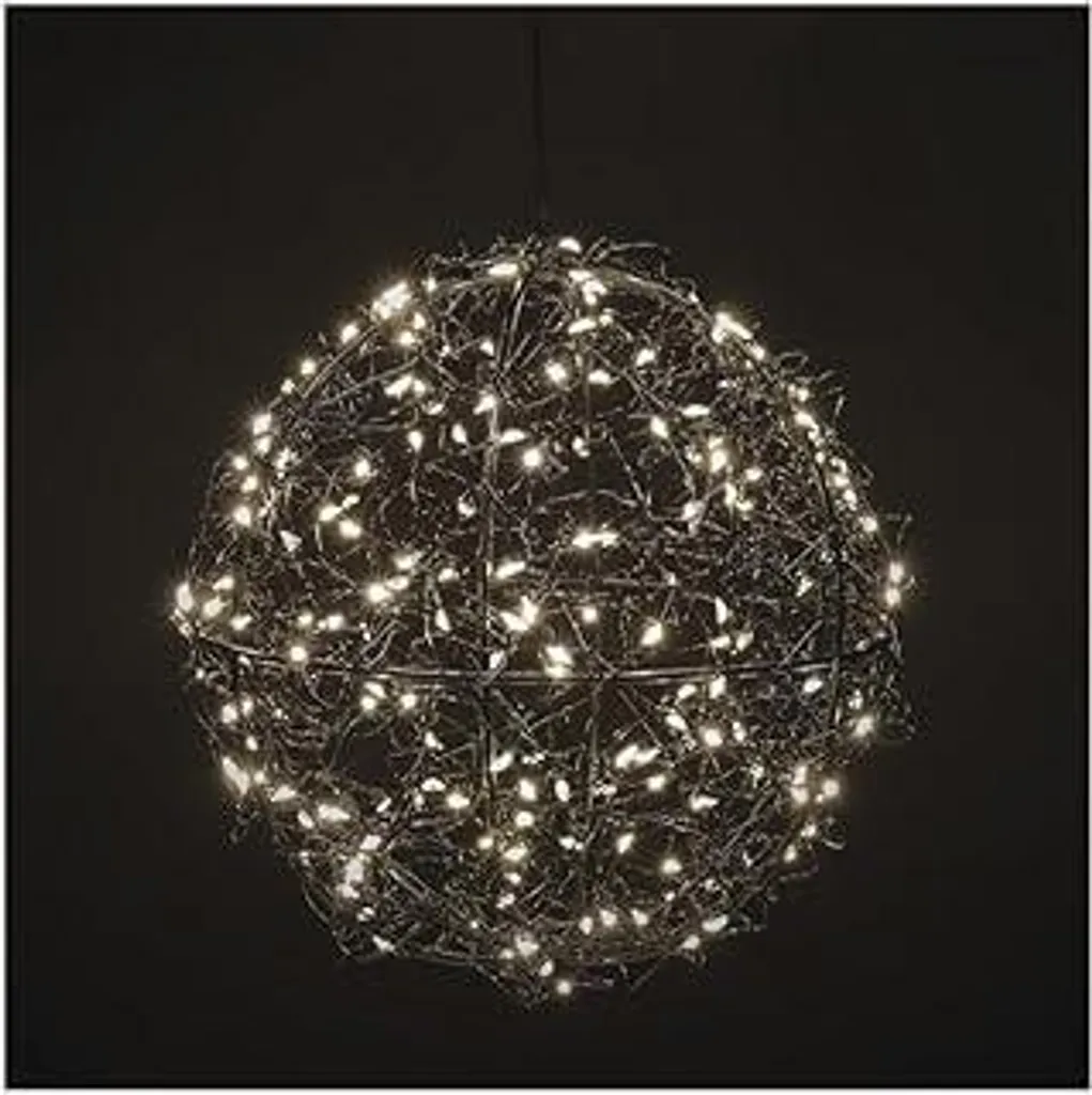 Decorazione LED Scintillante EMOS Sfera Nera 200 Luci Bianco Caldo