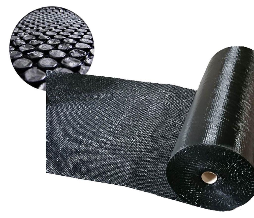 1 Rolle Luftpolsterfolie 120cm x 50m schwarz blickdicht Produktbild 