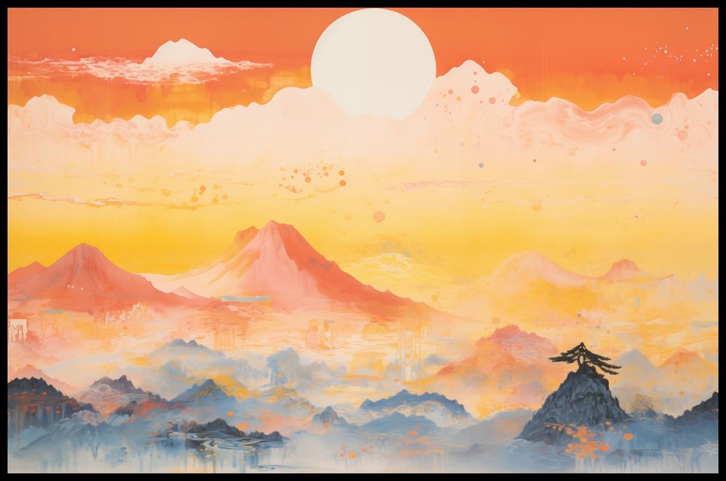 Plakat 91,5x60cm Morgen über dem Land der stillen Berge