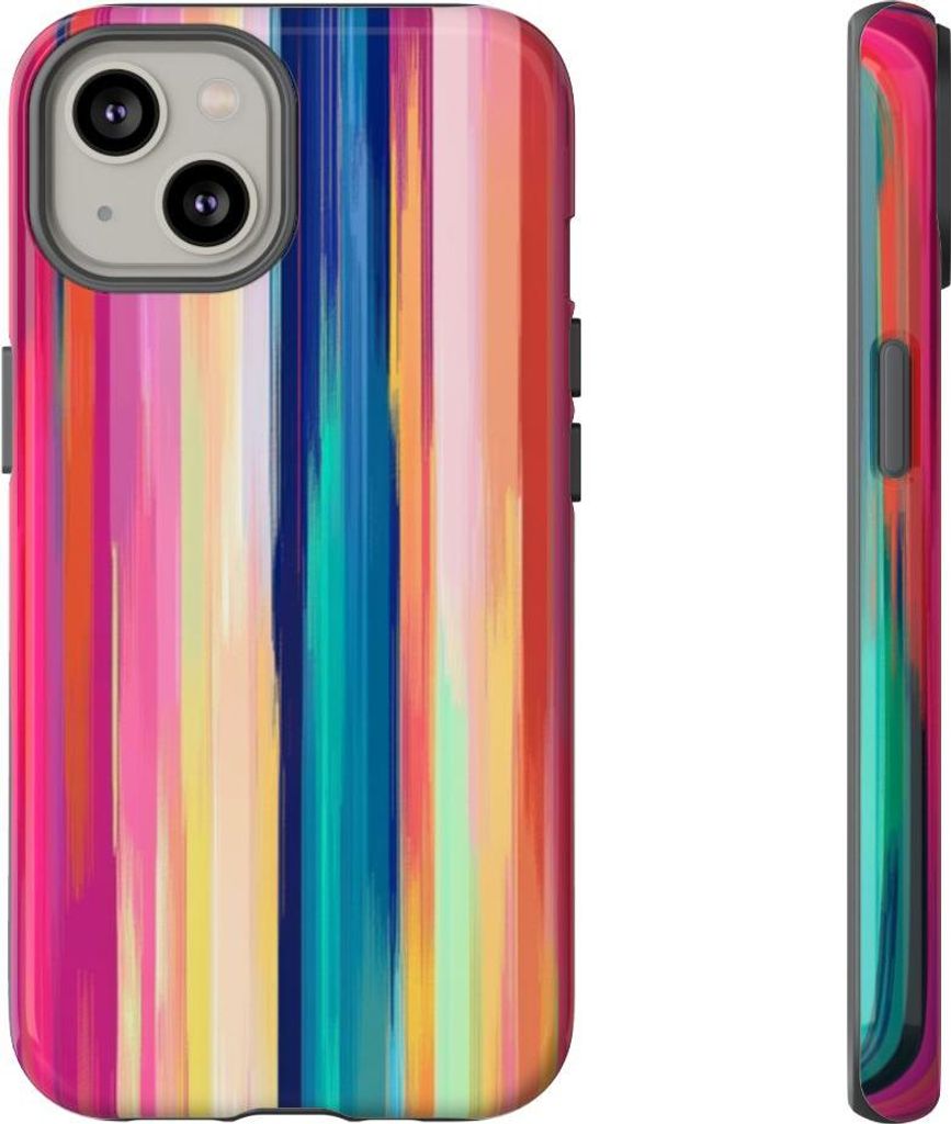 Bunte Streifen in abstraktem Design – Hülle Kompatibel mit iPhone 14