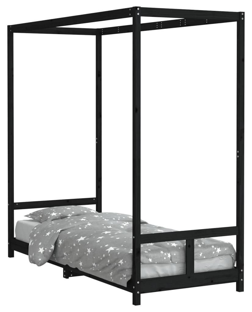vidaXL Dětská postýlka Black 80x200 cm Masivní borovicové Obrázek produktu 