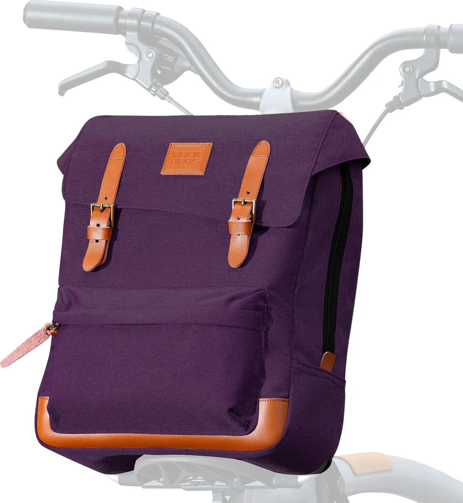 Sacoche Vélo Pliable Violette ROCKBROS pour Guidon et Ordinateur Portable