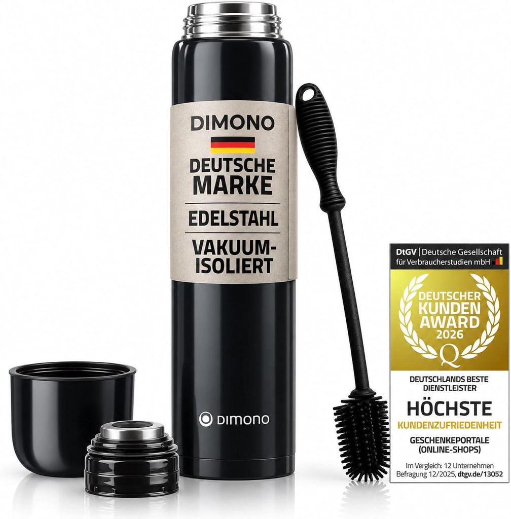 Bouteille thermos à double paroi noire 500 ml Image du produit 