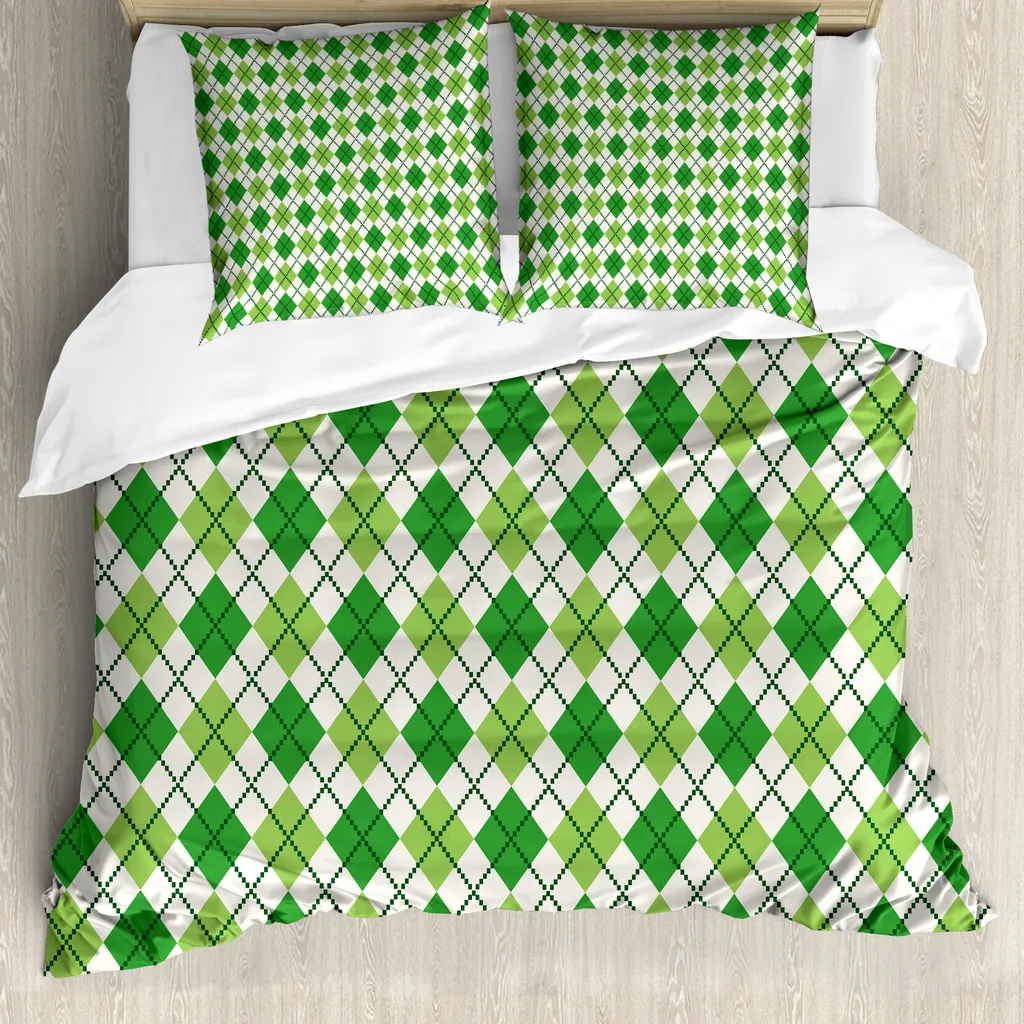 Offerta Copripiumino Verde Chiaro Argyle ABAKUHAUS - Antiacaro 100%