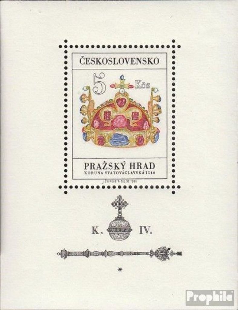 Briefmarken Tschechoslowakei 1966 Mi Block24 (kompl.Ausg.) postfrisch Prager Burg