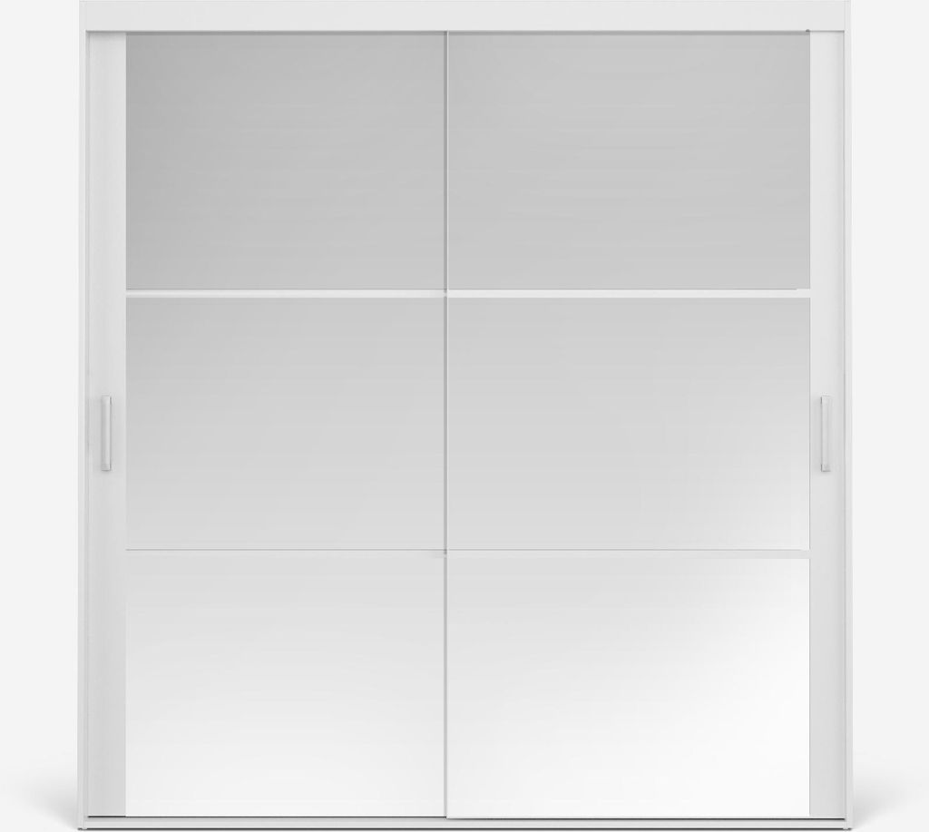 VIKK - Kleiderschrank Schiebeschrank, Schrank Halsa - Wohnzimmer, Flur, Schlafzimmer - Garderobenschrank mit Spiegel - Schiebetürsystem, robuste K...