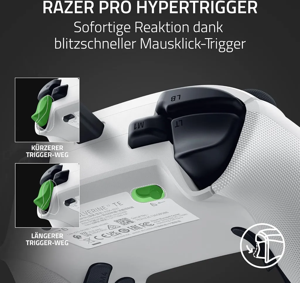 Manette Razer Wolverine V3 Pro White - Contrôleur Sans Fil pour Xbox et PC