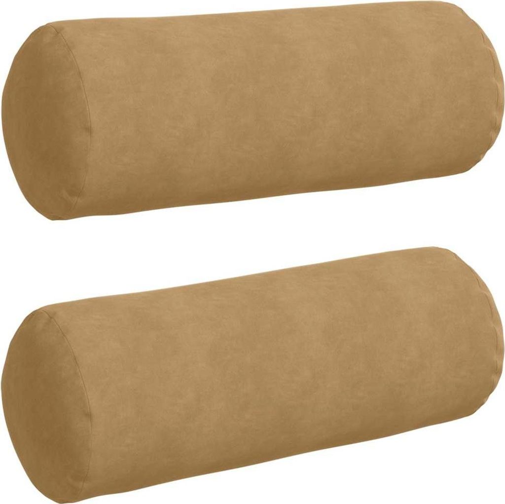vidaXL Bolsterkissen 2 Stück Braun Ø 25 x 70 cm Cordstoff