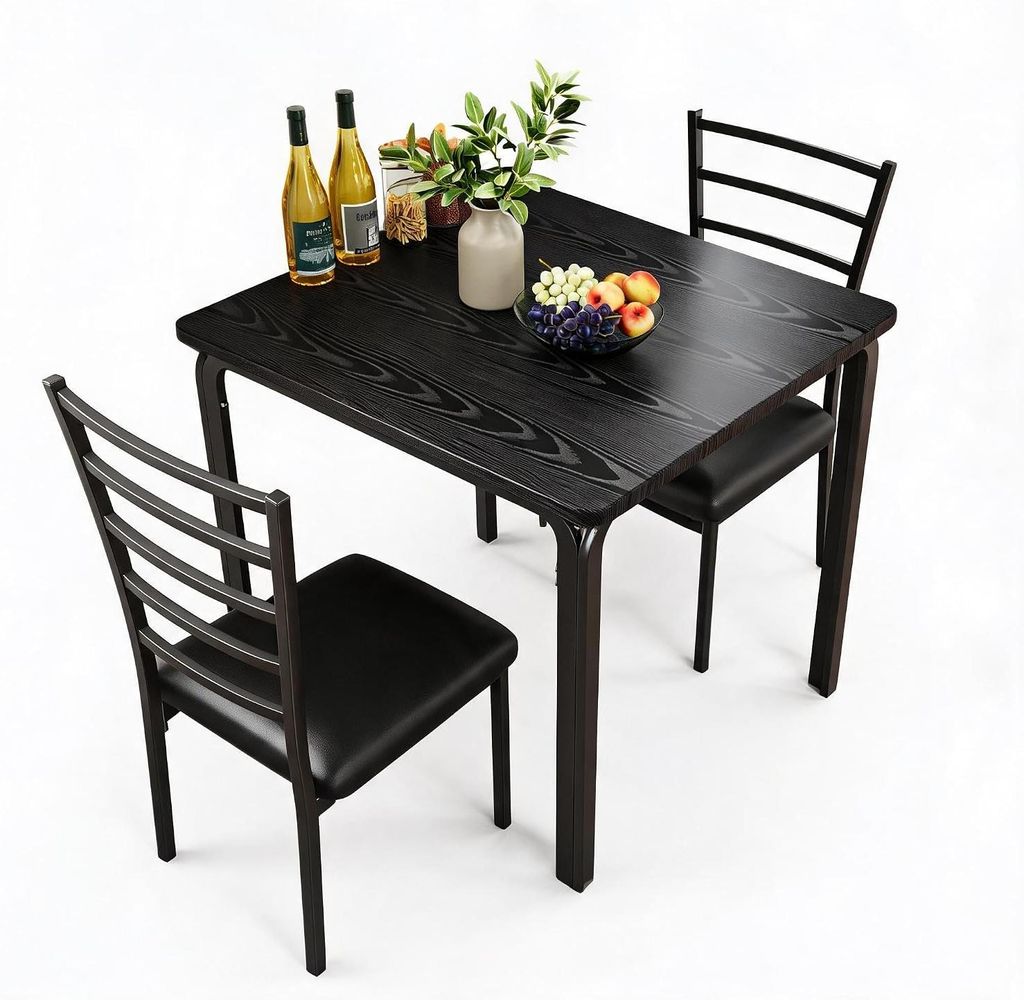 Esstisch Set 3 teilig mit 2 Stühlen Essgruppe MDF