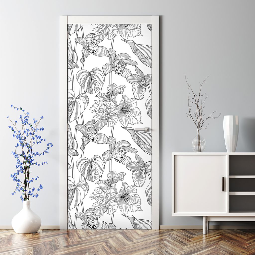 Dekorative Türposter selbstklebend Klebefolie Wandaufkleber Türaufkleber Gemusterte Fliesen 70 x 200 cm