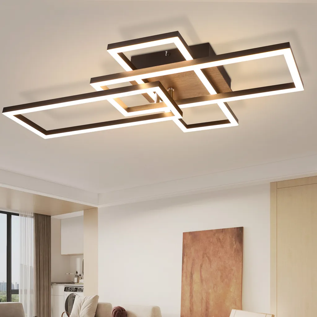 Plafoniera ZMH LED Design Legno Nero 32W: Illumina il tuo Stile