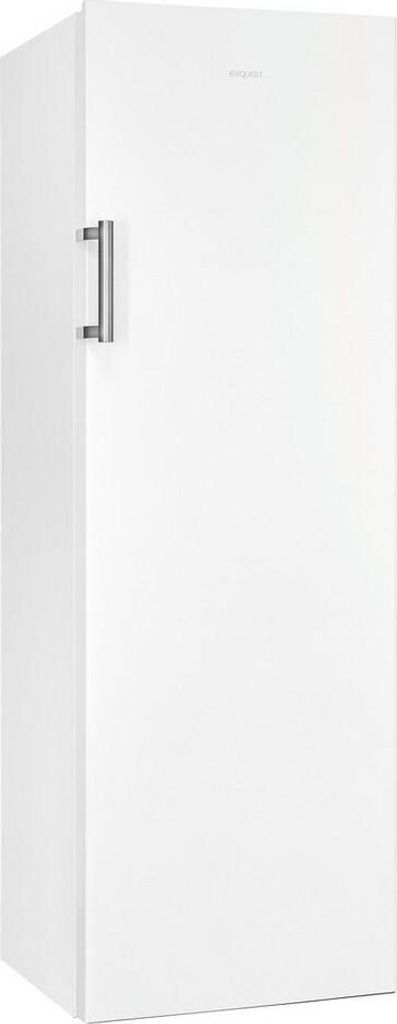 A tall, white upright freezer against a white background.
