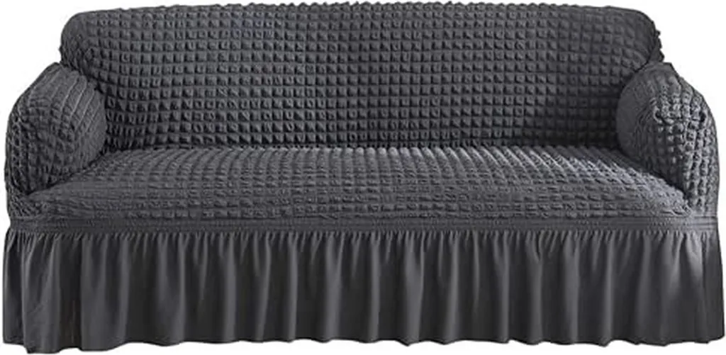 Housse de canapé pour protège-fauteuil extensible gris foncé