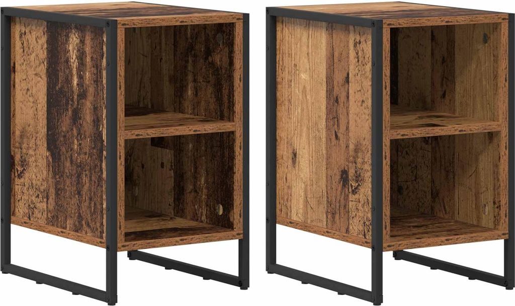 Nachttisch 2 pcs Altholz 39,5 x 30 x 50 cm Holzwerkstoff