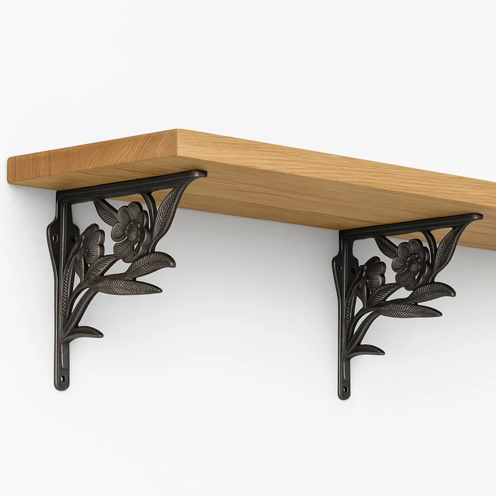 Équerre murale en acier moulé 210x180 mm - Lot de 2 avec chevilles Fischer