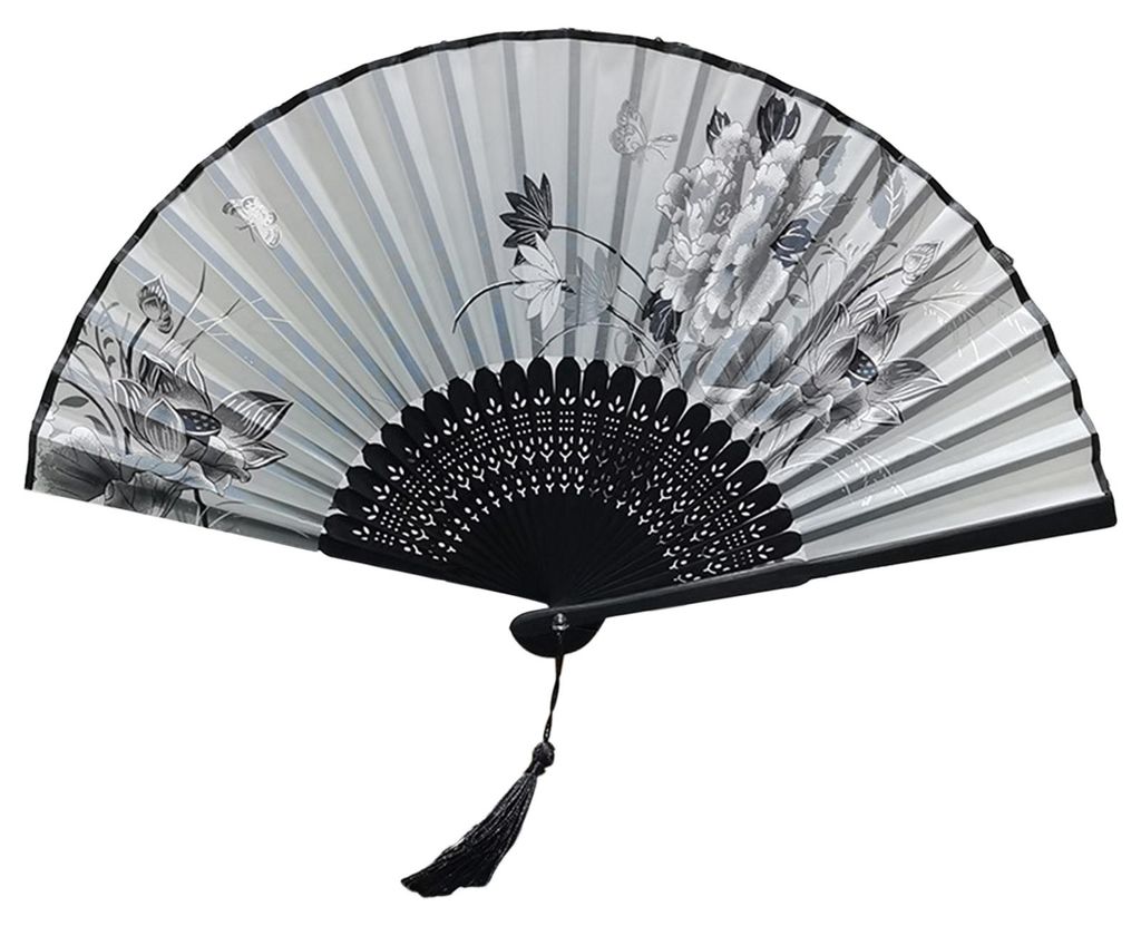 Chinesischer Fächer im Vintage-Stil, faltbar, mit Bambusschaft, Handfächer mit Blumenmuster, Kunsthandwerk, Geschenk, Heimdekoration, Handfächer...