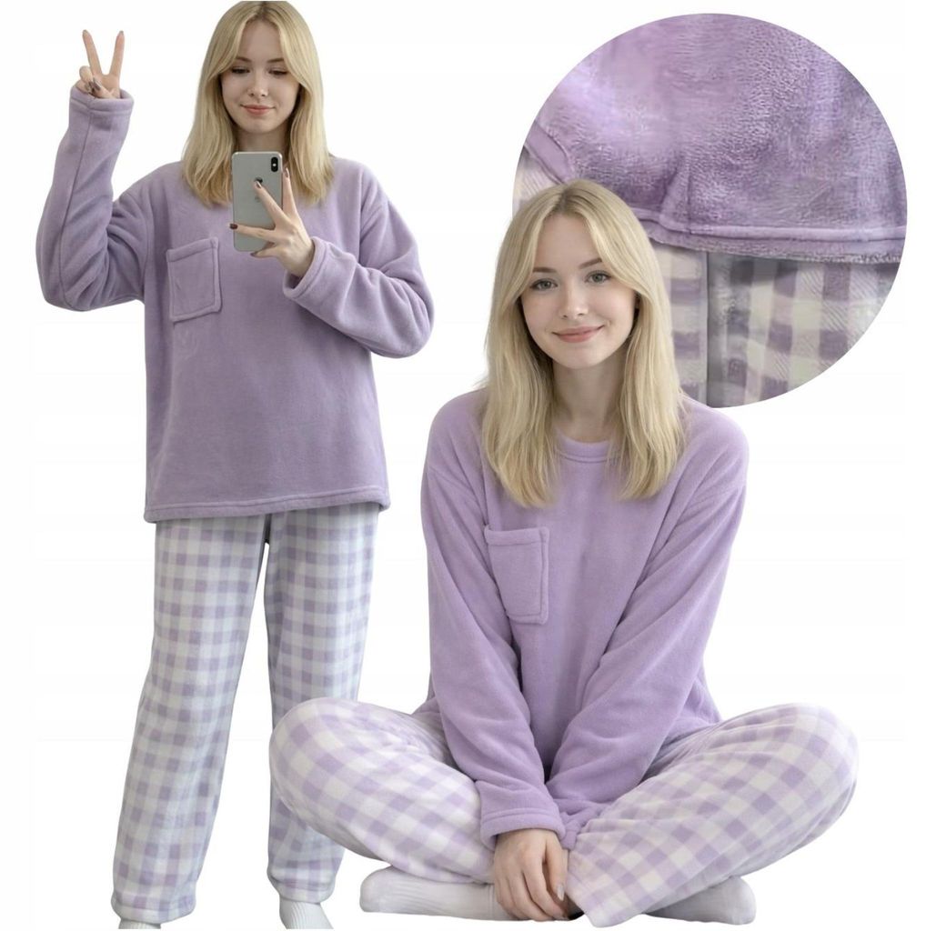 Pyjama - für Frauen - Hose mit langärmeligem Shirt - Produktbild 