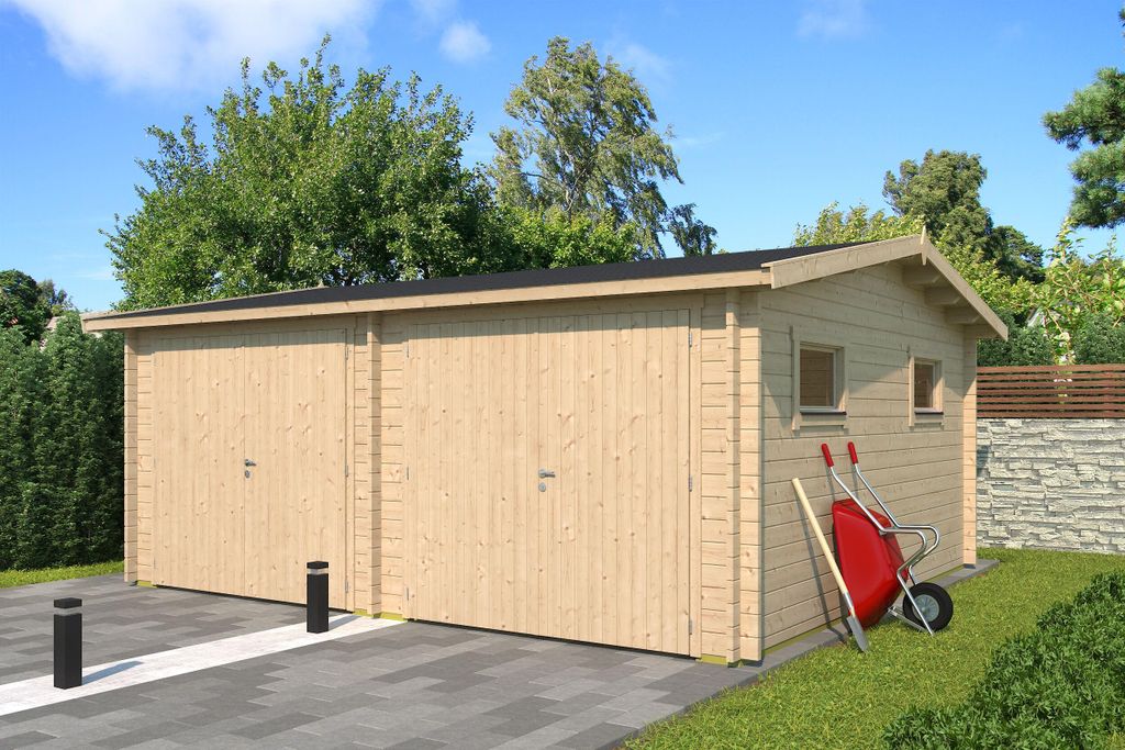 Fjordholz Doppel Holzgarage Modell Reinbeck 70