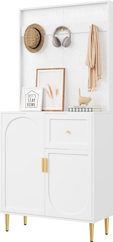 AIORBER Garderoben-Set für Flur & Diele – Kompakte Flurgarderobe mit Paneelen, Schuhschrank, Regal & Kleiderschrank, Maße 80x175,5x35 cm