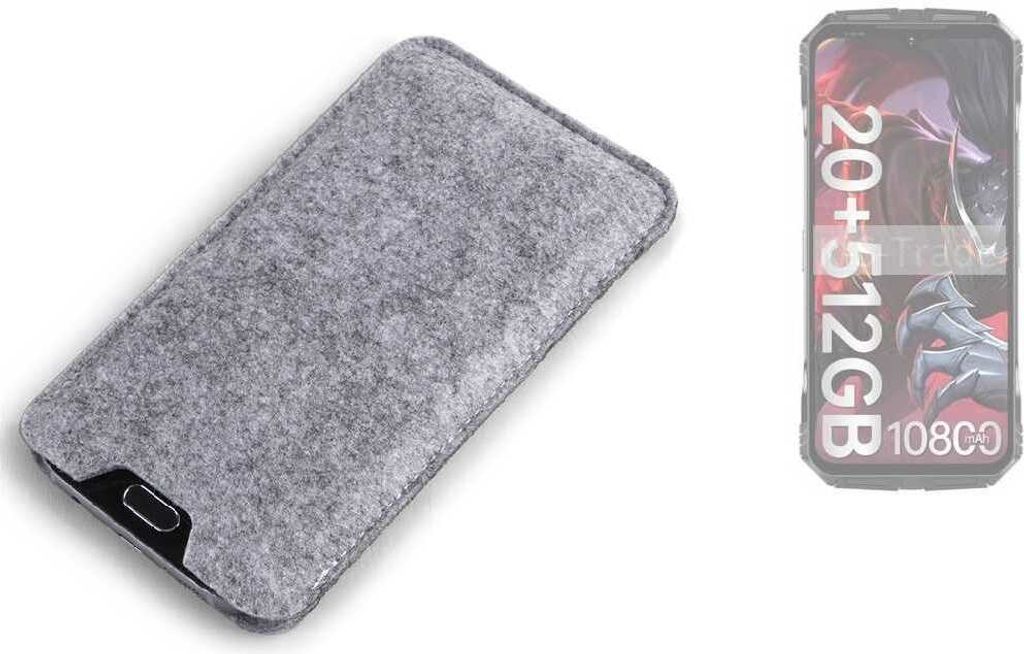 K-S-Trade Filz Handyhülle kompatibel mit Doogee S118 Schutzhülle Filztasche Filz Tasche Case Sleeve Handy Hülle Filzhülle grau