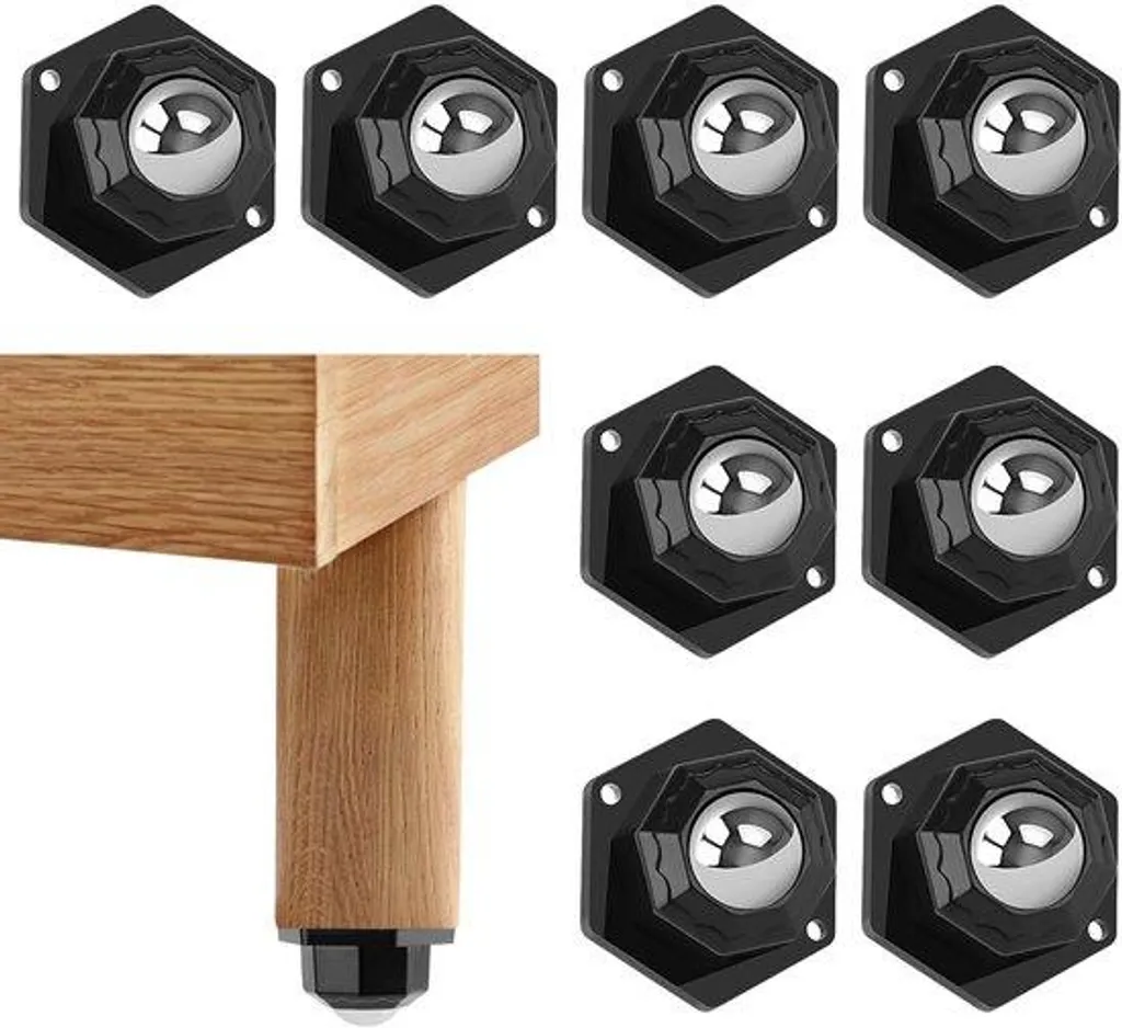 Roulettes pour meubles lourds sans trace pour sols fragiles Lot de 8