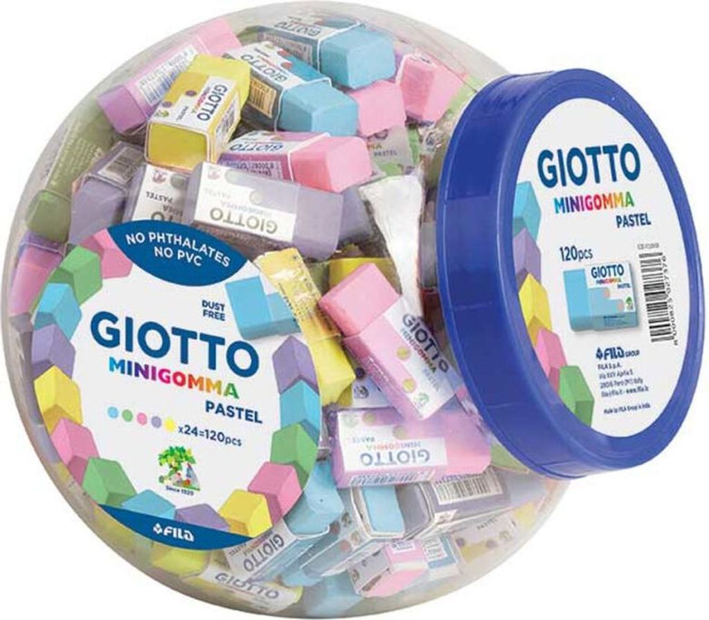 Giotto Pastel Radierer Thermoplastisches Elastomer (TPE) Grün, Gelb, Blau, Pink, Violett 120 Stück(e)