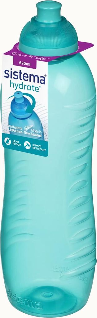 Sistema 620ml Twist `N` Sip Squeeze Bottle - Minty Teal