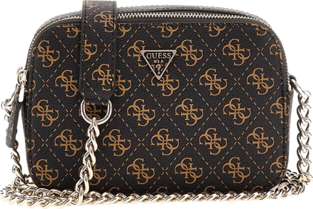 GUESS Taschen Umhängetasche Kunstleder Noelle II Crossbody Camera Bag brown logo