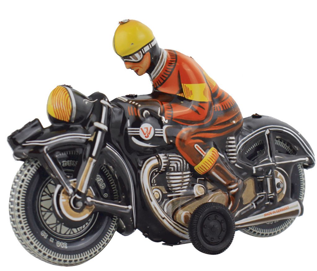Motorrad mit Schwungradantrieb.