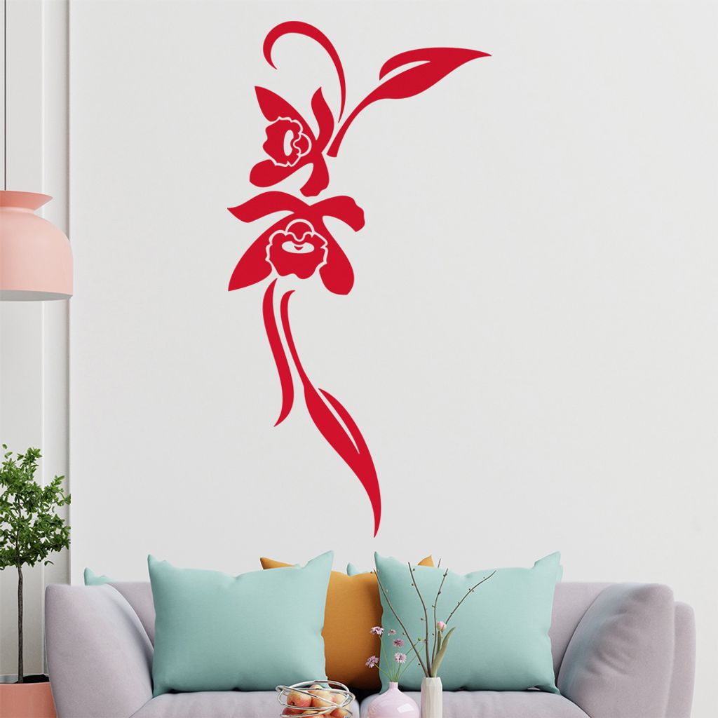 Narzisse - Linien Wandtattoo in 6 Größen - Wandaufkleber Wall Sticker - Dekoration, Küche, Wohnzimmer, Schlafzimmer, Badezimmer