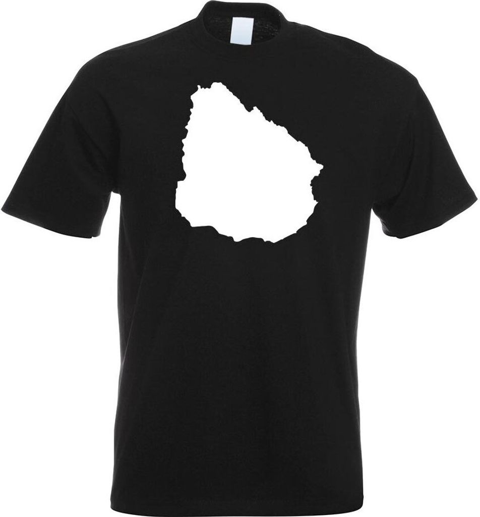 Kiwistar - T-Shirt - schwarz - Uruguay Umriss Kontur Herren Funshirt Bedruckt Design Sprüche Spruch Motive - mit Motiv Bedruckt - Funshirt Design ...