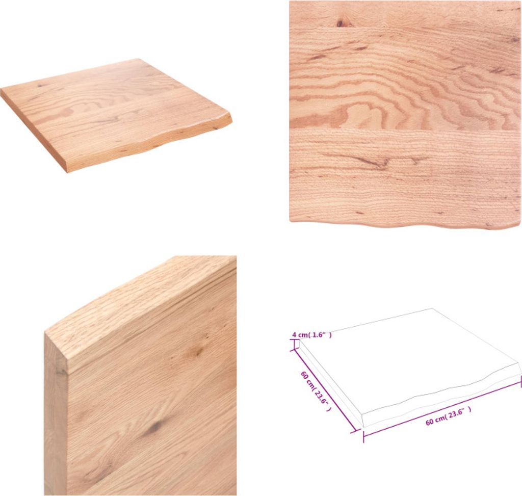 vidaXL Wandregal Hellbraun 60x60x(2 4) cm Massivholz Eiche Behandelt - Wandregal - Wandregale - Lagerregal - Schwebendes Regal