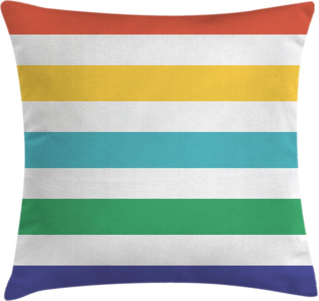 ABAKUHAUS Gestreift Kissenbezug, Regenbogen-Kinder-Muster, mit Reißverschluss Waschbar Beidseitiger Digitaldruck Klare Farben Hochwertige Stoff, 6...
