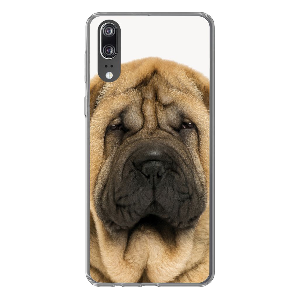 MuchoWow Handyhülle Schutzhülle Hülle für Huawei P20 Hund - Jungen - Sharpei - Haustiere - Mädchen - Kinder Silikon Softcase Handy Hülle - ...