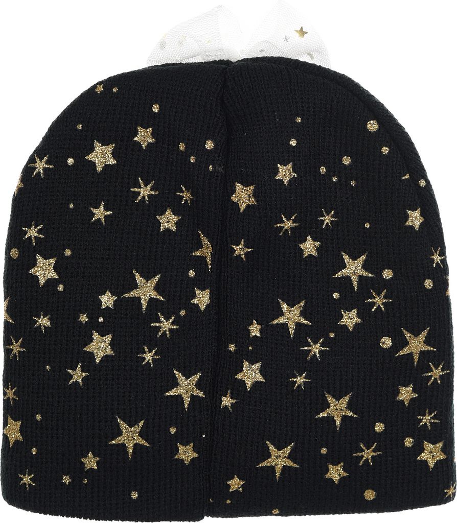 Minnie Mouse Kinder Mädchen Baby Winter-Mütze Beanie mit Schleife, Farbe:Schwarz, Größe:48