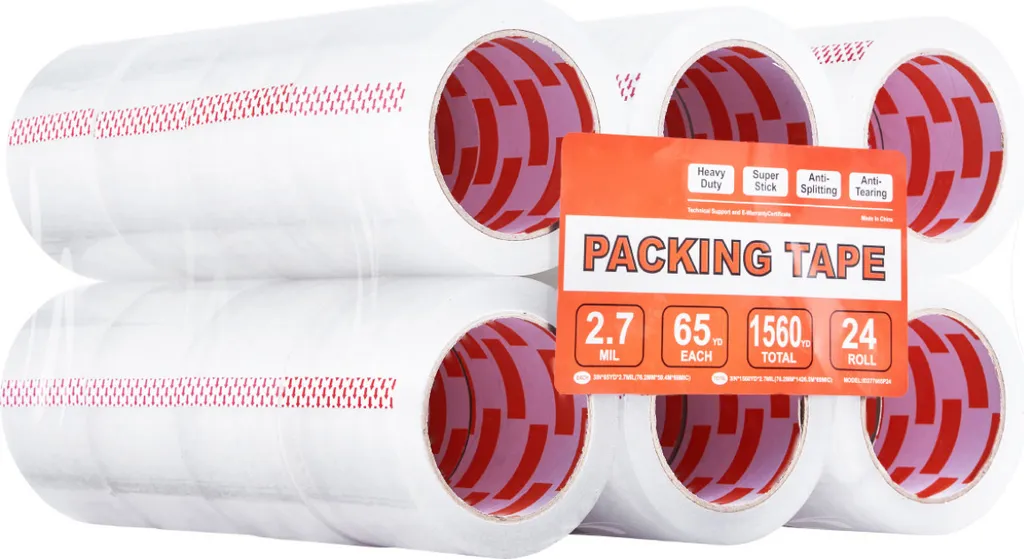 Ruban Adhésif Large 75mm Épaisseur 2,7 mils SucceBuy Lot de 24 Rouleaux