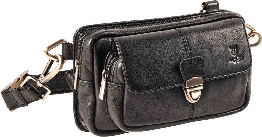 MATADOR Leder Handy Bauchtasche KAIRO 3 in 1 Schwarz