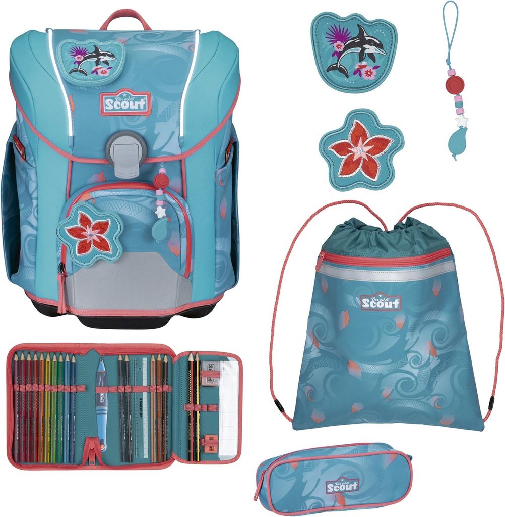 Scout Micro Schulranzen-Set 4 teilig Safety Light Aloha Produktbild 