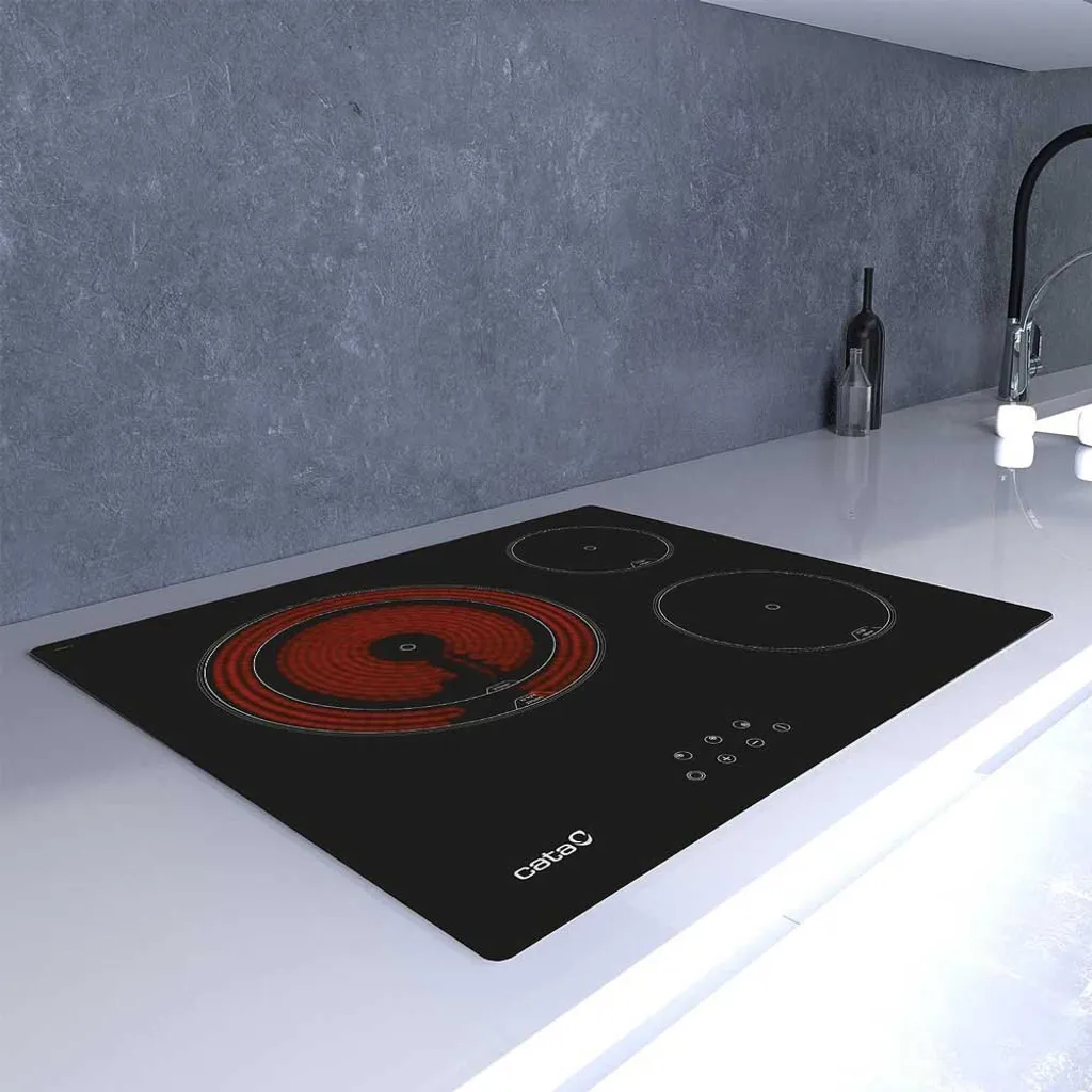 Table vitrocéramique 3 feux Cata TD6003BK 60cm commande tactile précise - 5