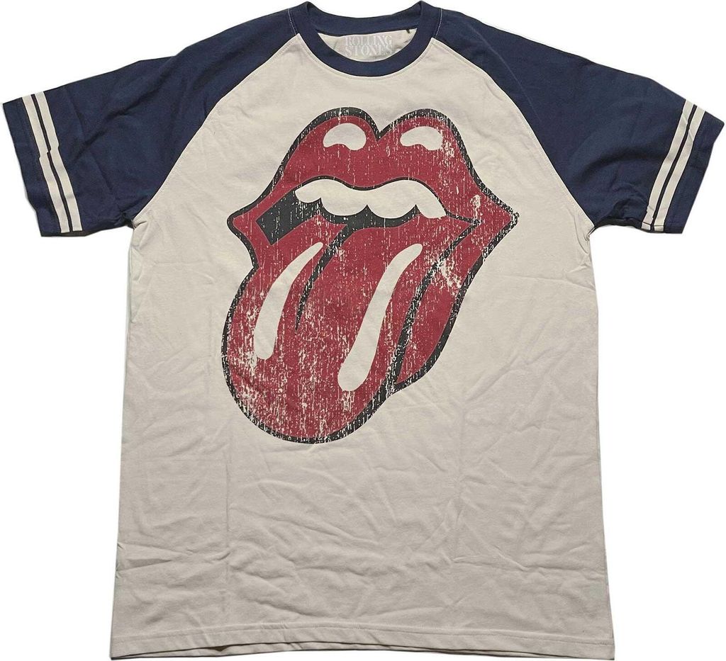 The Rolling Stones - T-Shirt für Herren/Damen Uni Raglanärmel RO5621 (XXL) (Natürlich/Marineblau)