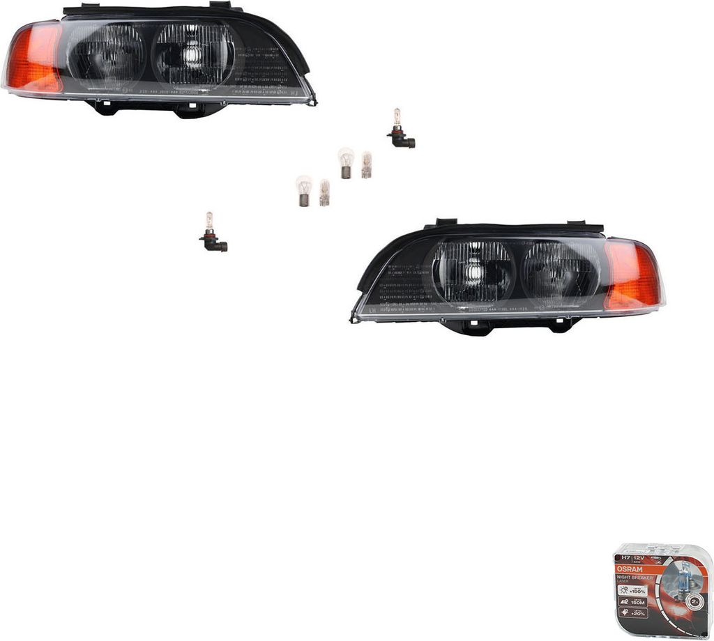 Johns, Scheinwerfer + Osram Night Breaker Laser passend für BMW 5er E39 11/95-08/00 L R 63128362463 8362463 63128362464 8362464