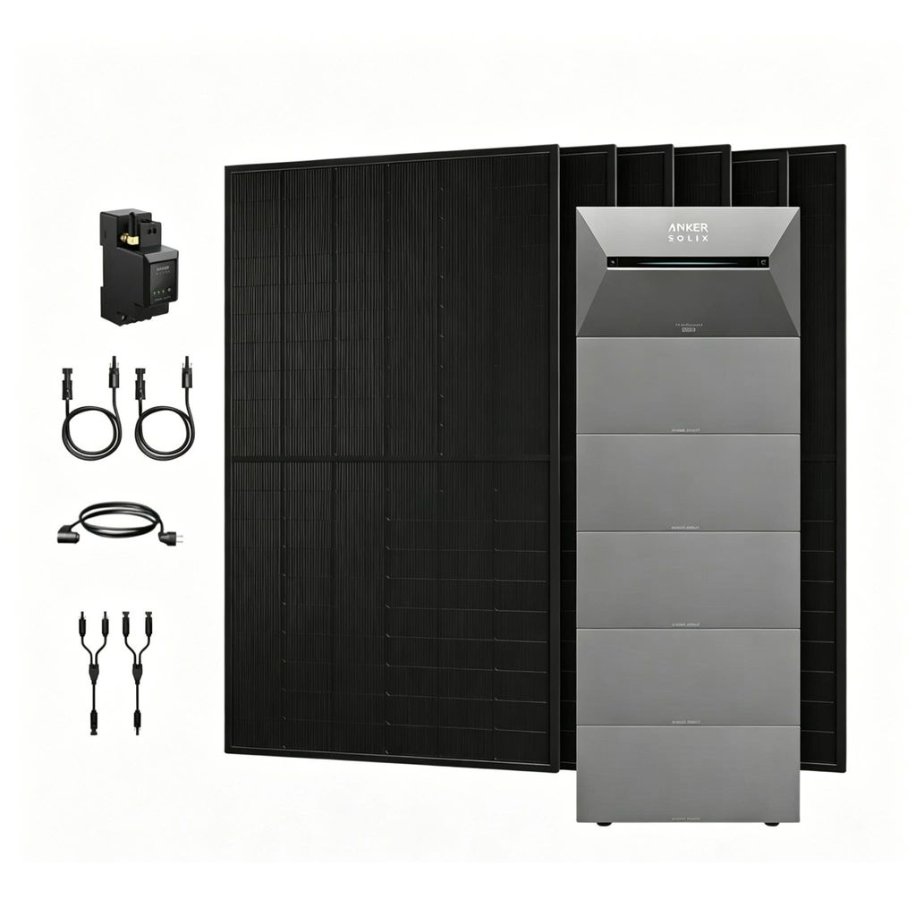 Powerness Balkonkraftwerk mit Speicher, Anker SOLIX Solarbank 3 E2700 Pro mit 5x BP2700 Erweiterungsakku und 3000W PV Panel & Smarter Zähler 0% VAT