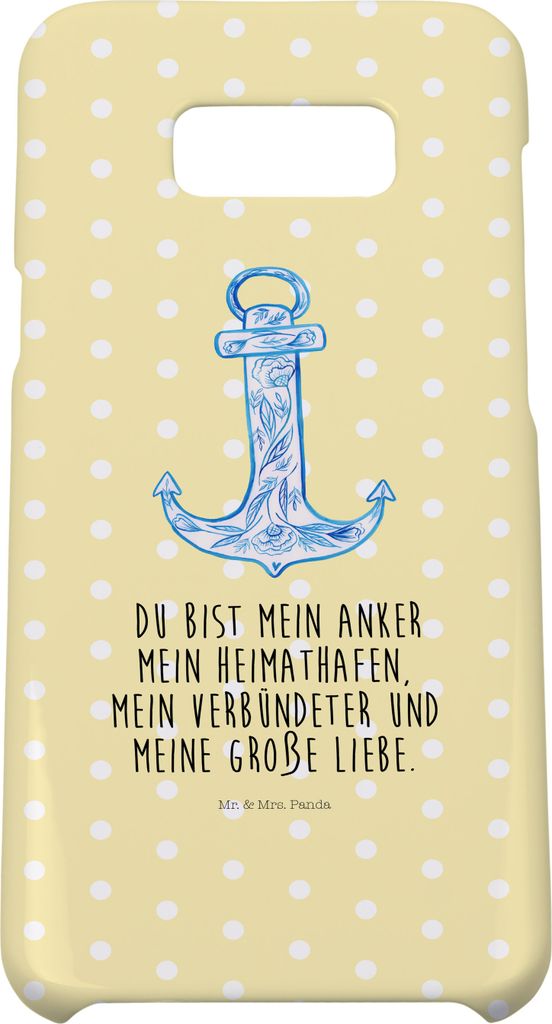 Mr. & Mrs. Panda Samsung Galaxy S8 plus Handyhülle Anker Blau - Gelb Pastell - Geschenk, Handy, Hülle, Gute Laune, Cover, Case